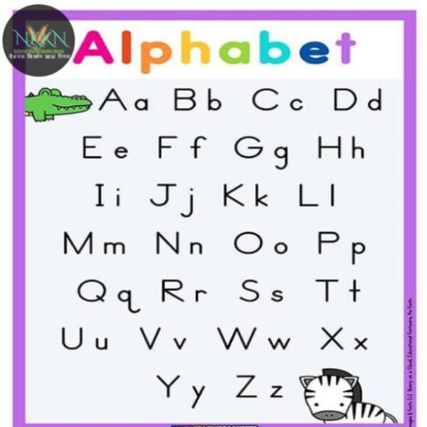 NKKN Letter chart Children Spiral Educational Wall Chart with capital, small letter, number