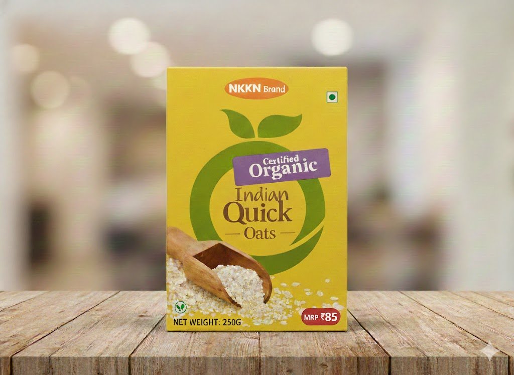 NKKN Certified Organic Indian Quick Oats 250 g