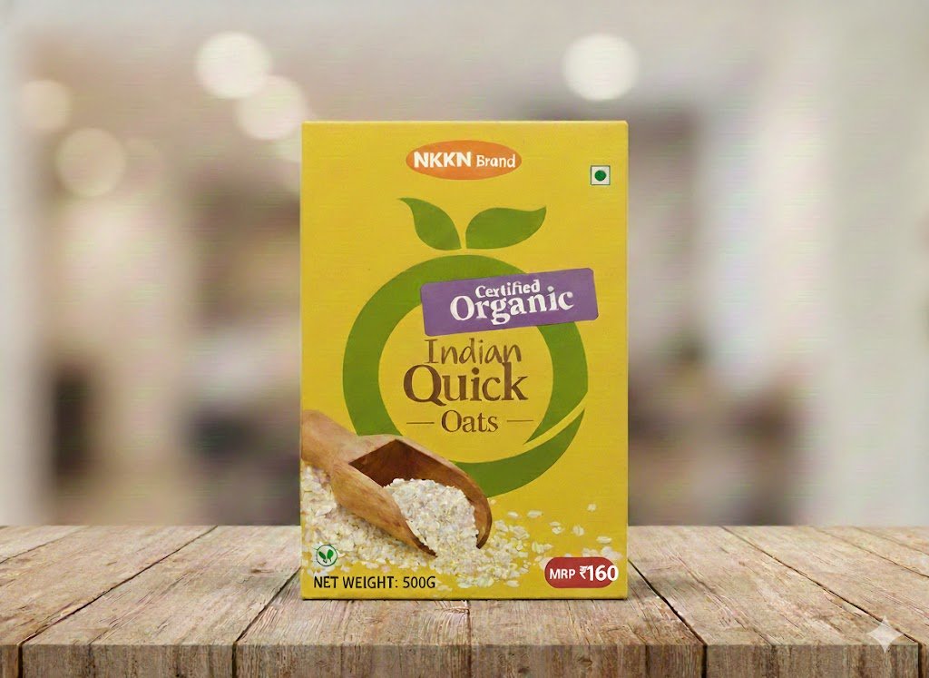 NKKN Certified Organic Indian Quick Oats 500 g