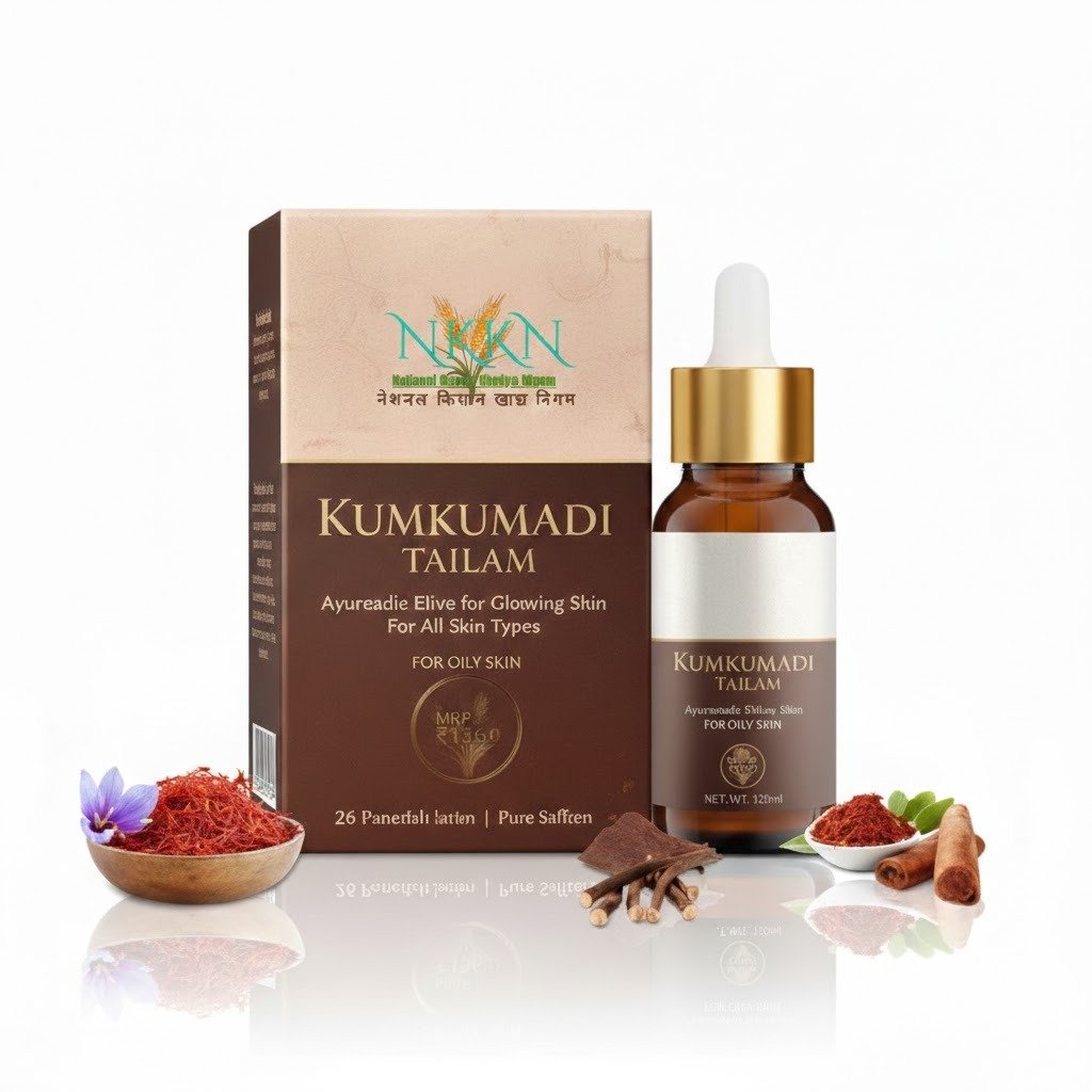 NKKN Kumkumadi Tailam Ayurvdie Elive Glowing Skin For All Skin Types For Oily Skin 120 ml
