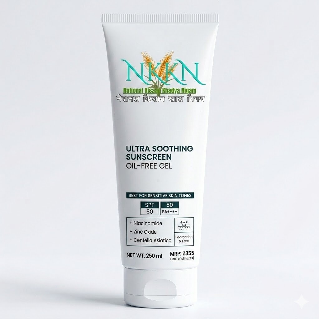 NKKN Ultra Soothing Sunscreen Oil Free Gel Best For Sensitive Skin Tones 250 ml